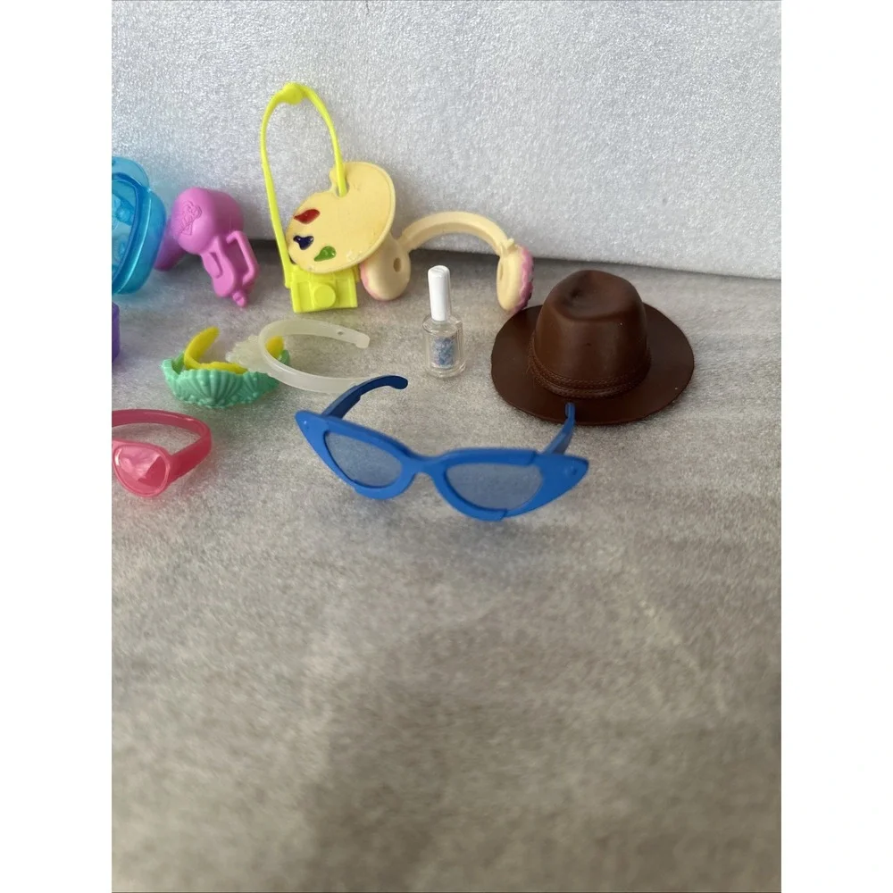 Barbie Doll and Accessory Lot of 17 Pieces Vintage to Modern Stylist Accessories